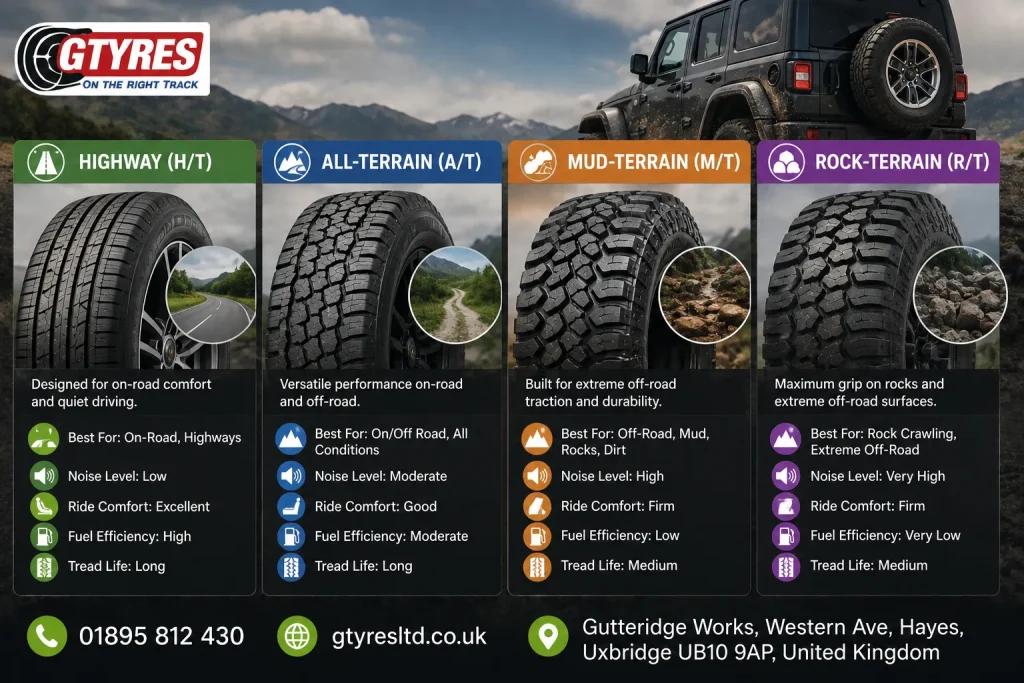 Comparing 4x4 Tyre Patterns: Which One Does Your Vehicle Need?
